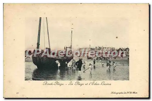 Ansichtskarte AK Berck Plage la Plage et l'Eden Casino