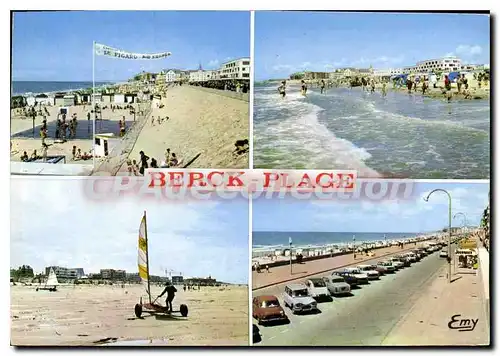 Moderne Karte Berck Plage Pas de Calais la plage l'Esplanade les Chars � voiles