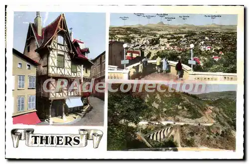 Cartes postales Thiers chateau du Pirou vue generale Viaduc du grand Tournant