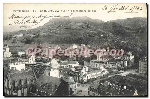 Cartes postales Puy de Dome la Bourboule vue prise de la Roche des Fees