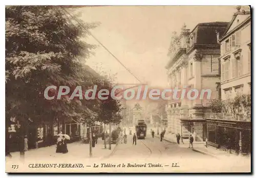 Cartes postales Clermont Ferrand Le Theatre et le Boulevard Desaix