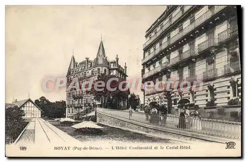 Cartes postales Royat Puy de Dome l'Hotel Continental et le Castel Hotel