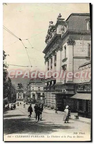 Cartes postales Clermont Ferrand Le Theatre et le Puy de Dome