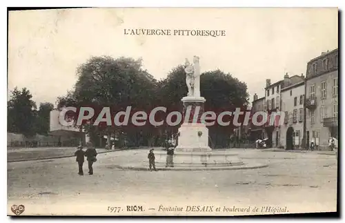 Ansichtskarte AK l'Auvergne Pittoresque Riom Fontaine Desaix et boulevard de l'hopital