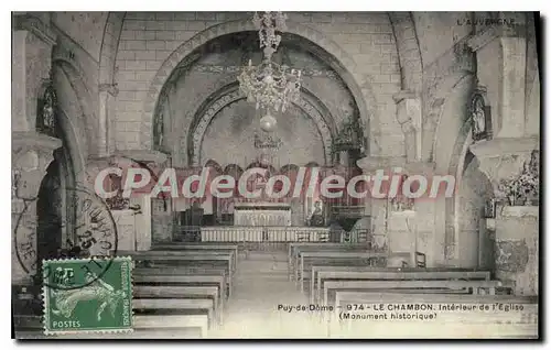 Ansichtskarte AK Puy de Dome le Chambon interieur de l'eglise monument historique