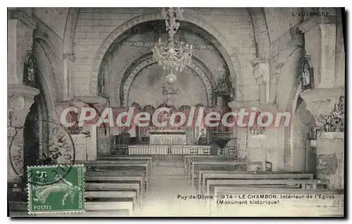 Cartes postales Puy de Dome le Chambon interieur de l'eglise monument historique