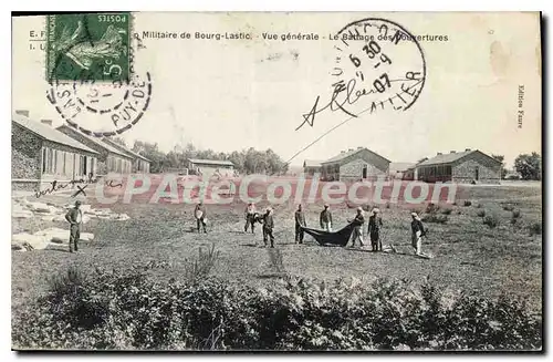 Cartes postales camp Militaire de Bourg Lastic vue generale le Battage des couvertures