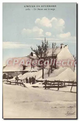 Ansichtskarte AK l'Hiver en Auvergne un Buron sous la Neige