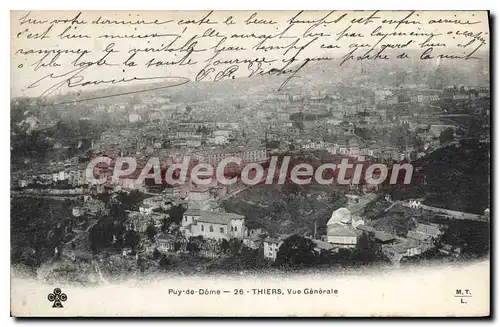 Cartes postales Puy de Dome Thiers vue generale