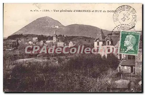 Cartes postales Vue generale d'Orcines et puy de Dome