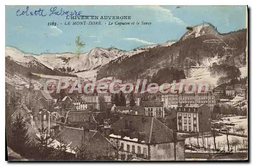 Cartes postales L'Hiver en Auvergne le Mont Dore le Capucin et le Sancy