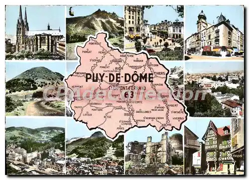 Moderne Karte Puy de Dome Thiers Royat Murol