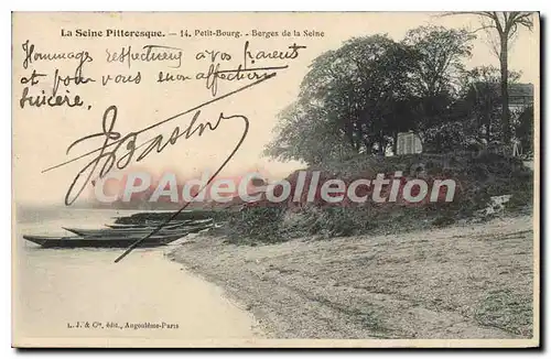 Cartes postales La Seine pittoresque Petit Bourg Berges de la Seine