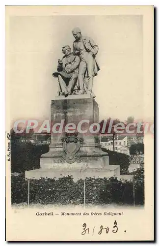 Ansichtskarte AK Corbeil monument des Freres Galignani
