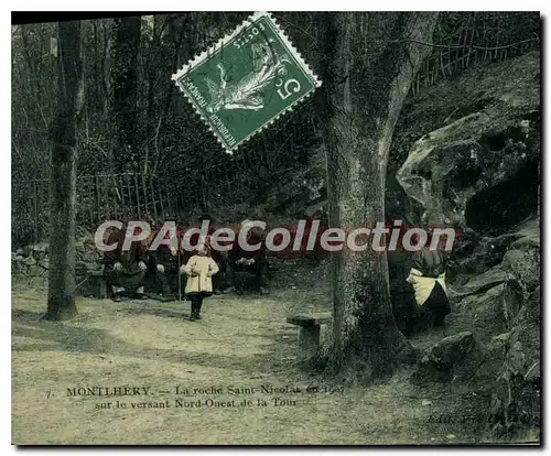 Cartes postales Montlhery la roche Saint Nicolas en 1907 sur le versant Nord Ouest de la Tour