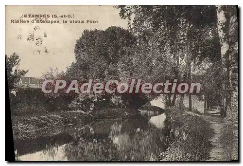 Cartes postales Etampes S et O Riviere d'Etampes le vieux pont