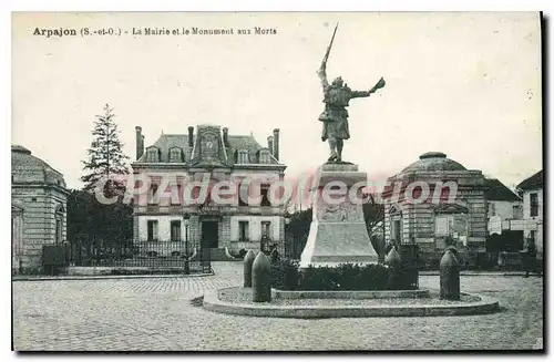 Cartes postales Arpajon S et O la Mairie et le monument aux Morts