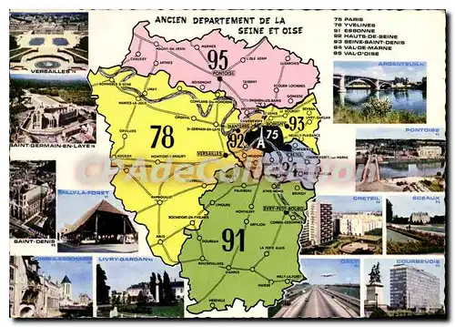 Cartes postales moderne Ancien departement de la Seine et Oise Paris Yvelines Essonne Hauts de Seine Seine Saint Denis
