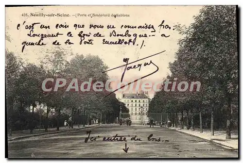 Cartes postales Neuilly sur Seine Porte et boulevard de Sablons