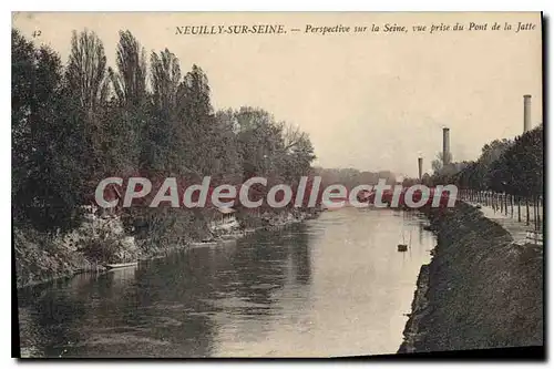 Cartes postales Neuilly sur Seine Perspective sur la Seine vue prise du Pont de la Jatte