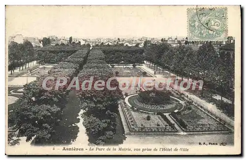 Ansichtskarte AK Asnieres Le Parc de la Mairie vue prise de l'Hotel de Ville