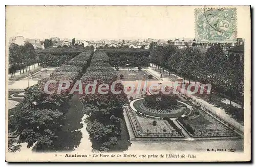 Cartes postales Asnieres Le Parc de la Mairie vue prise de l'Hotel de Ville