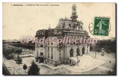 Cartes postales Asnieres L'Hotel de Ville et le Parc Panorama