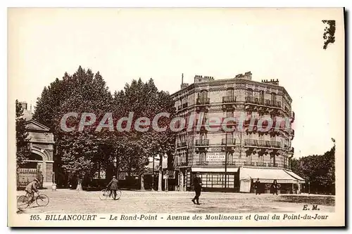 Ansichtskarte AK Billancourt Le Rond point Avenue des Moulineaux et Quai du Point du Jour