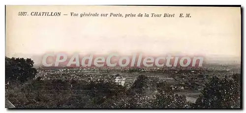 Cartes postales Chatillon Vue generale sur Paris prise de la Tour Biret