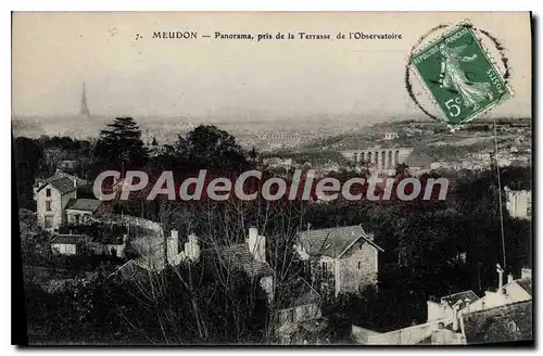 Cartes postales Meudon Panorama pris de la Terrasse de l'Observatoire