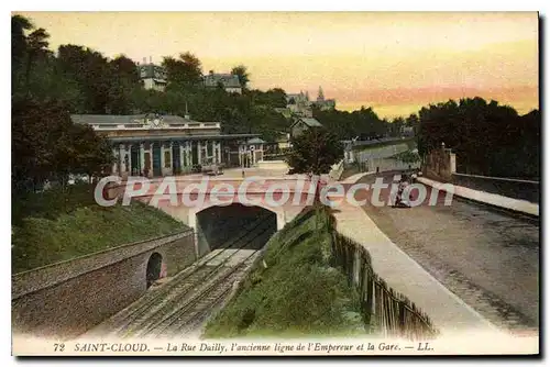 Ansichtskarte AK Saint Cloud La Rue Dailly l'ancienne ligne de l'Empereur et la Gare