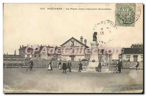 Cartes postales Asnieres Le Place de Jean Jacques Rousseau