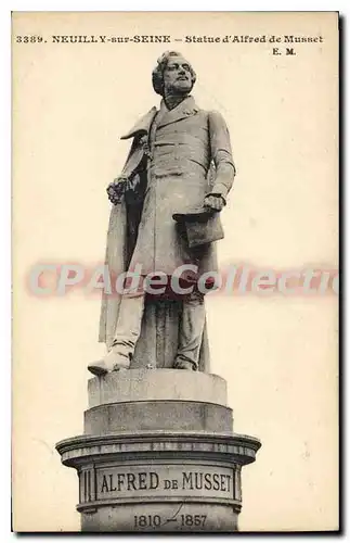 Cartes postales Neuilly sur Seine Statue d'Alfred de Musset