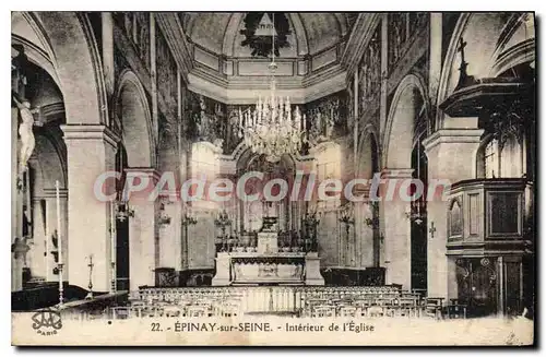 Cartes postales Epinay sur Seine Interieur de l'Eglise