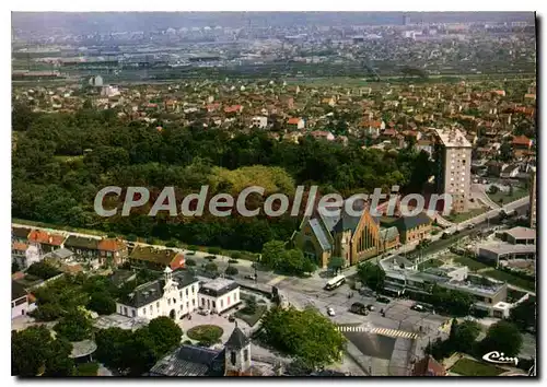 Cartes postales moderne Drancy vue aeruenne sur l'hotel de ville et l'eglise St German L'Auxerrois