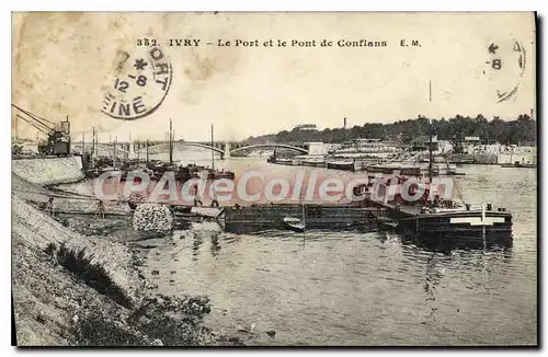 Ansichtskarte AK Ivry Le Port et le Pont de Confians