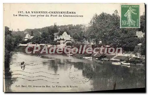 Ansichtskarte AK La Varenne Chennevieres La Marne vue pise du Pont de Chennevieres