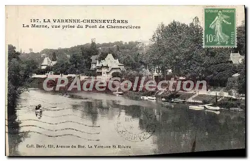 Cartes postales La Varenne Chennevieres La Marne vue pise du Pont de Chennevieres