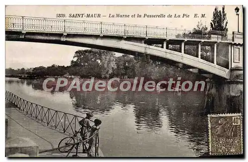 Cartes postales Saint Maur La Marne et la Passerelle de la Pie