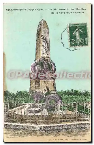 Ansichtskarte AK Champigny sur Marne Le Monument des Mobiles de la cote d'Or 1870 71