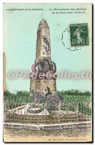 Cartes postales Champigny sur Marne Le Monument des Mobiles de la cote d'Or 1870 71