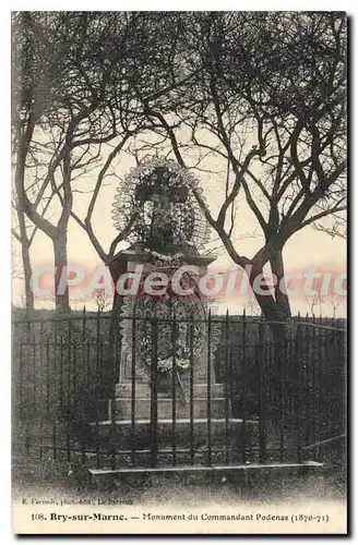 Ansichtskarte AK Bry sur Marne Monument du Commandant Podenas