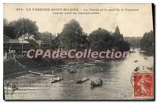 Cartes postales La Varenne Saint Hilaire Le Marne et le quai de la Varenne vus du pont de Chennevieres