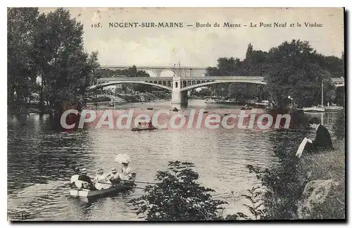 Cartes postales Nogent sur Marne Bords de Marne Le Pont Neuf et le Viaduc