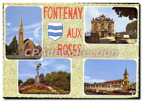 Cartes postales moderne Fontenay aux Roses L'Eglise Stanislas La Mairie Le Parc