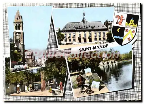 Cartes postales moderne Saint Mande L'Eglise La Mairie Le Lac Daumesnil Le Lac de St Mande