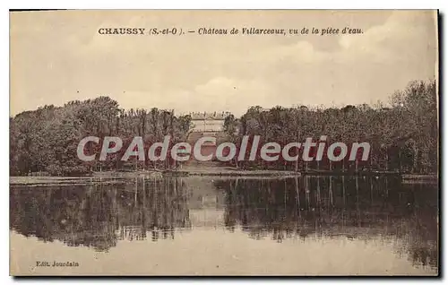 Cartes postales Chaussy Chateau de Villaceaux vue de la piece d'eau