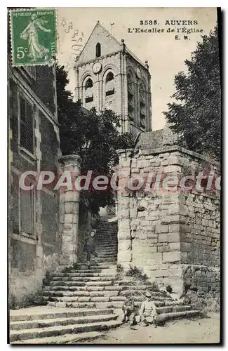 Cartes postales Auvers L'Escalier de l'Eglise