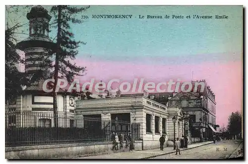 Cartes postales Montmorency Le Bureau de Poste et l'Avenue Emile