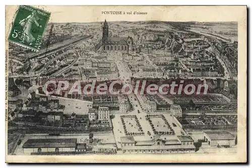 Cartes postales Pontoise a vol d'oiseau